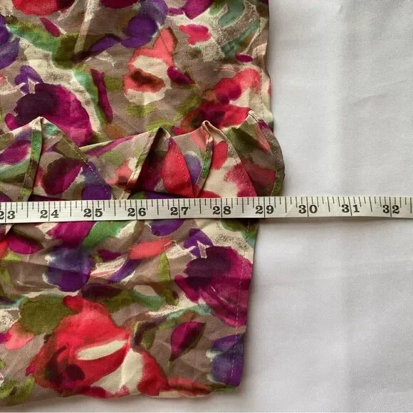 Bar III Pink Floral Strappy Silk Mini Dress Size Medium - Picture 12 of 12